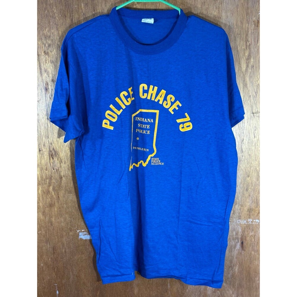 Vintage Indiana State Police Alliance Chase 1979 3.6 Mile Run Shirt Large L USA